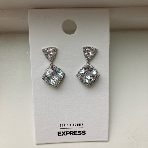 Triangle Crystal Drop Earrings - Picture 4 of 5